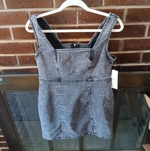 NWT No Boundaries Charcoal Stretchy Denim Dress Jrs. S